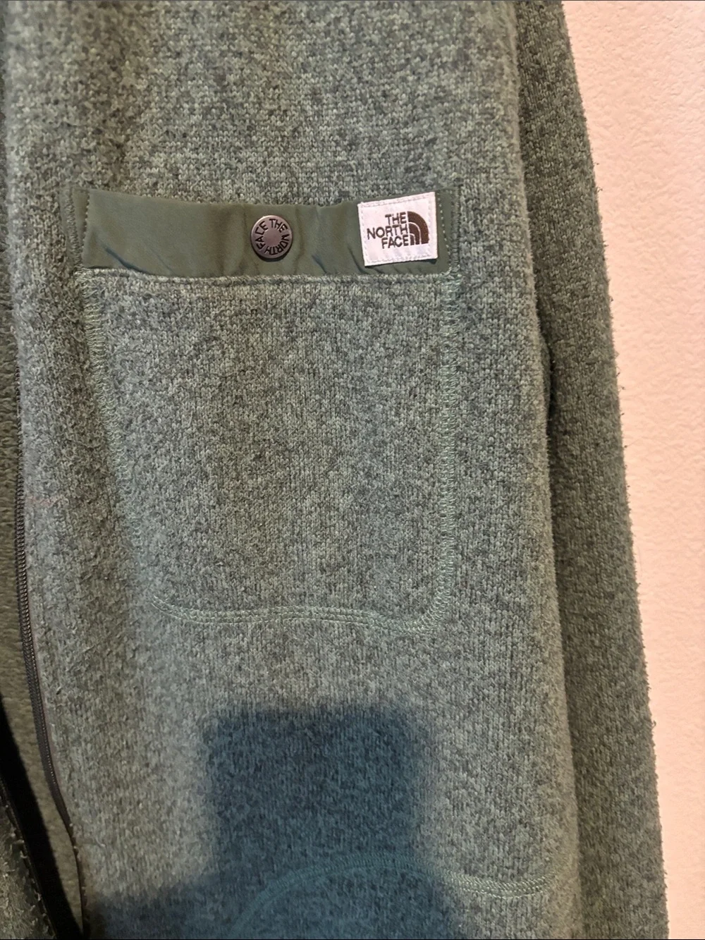 The North Face Men’s Olive Green Full-Zip Fleece Jacket